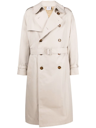 Vetements Double-breasted Trench Coat In Neutrals