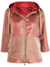 Herno Velour Zip-up Hoodie In Neutrals