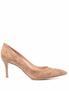 Gianvito Rossi Camoscio Pointed Suede Pumps In Neutrals