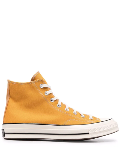 Converse Chuck 70 High Top Sneakers In Dark Soba-brown In Yellow Multi