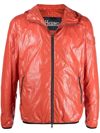 Herno High-shine Logo-patch Jacket In Orange