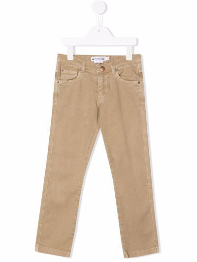 Bonpoint Teen Mid-rise Slim-fit Jeans In Neutrals