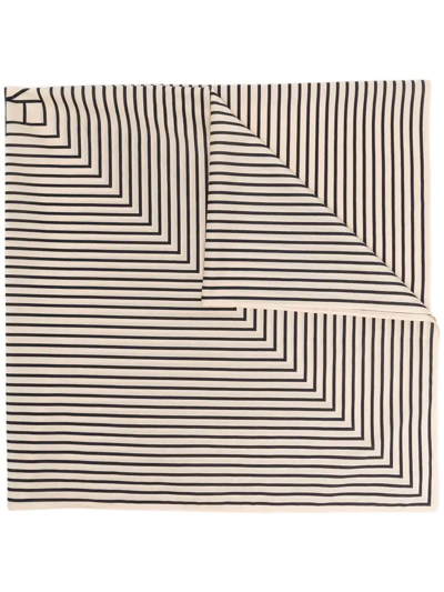 Totême Logo Striped Scarf In Neutrals