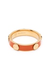 Tory Burch Red And Gold Tone Miller Stud Ring In Orange