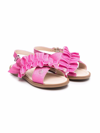 FLORENS RUFFLED-DETAIL LEATHER SANDALS
