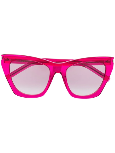Saint Laurent Kate 55mm Cat Eye Sunglasses In Pink