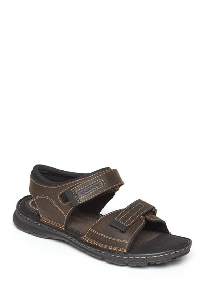 Rockport Men's Darwyn Quarter Strap Sandals Men's Shoes In Brown Leather