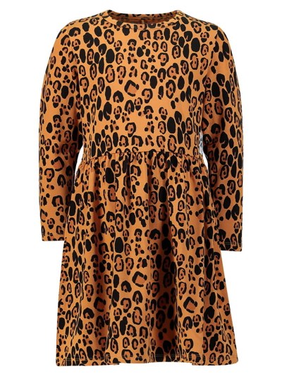 Mini Rodini Babies' Girls Brown Leopard Print Dress