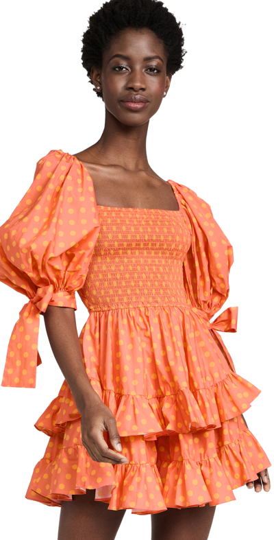 polka dot dress orange Buy Dots Cotton Rayon A-Line Spaghetti Online for Woman Suit for Amber Pleat Jersey Midi Dress