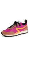 Rag & Bone Retro Suede & Mesh Runners In Fuschia