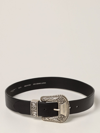 Golden Goose Deluxe Brand Black Vintage Effect Washed Leather Belt In 黑色