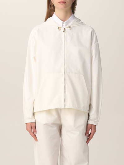 Patrizia Pepe Sweatshirt In Nylon And Cotton In White