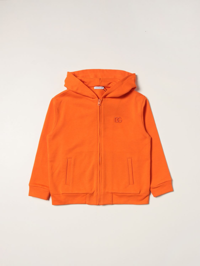 Dolce & Gabbana Kids' Cotton Sweatshirt In Orange
