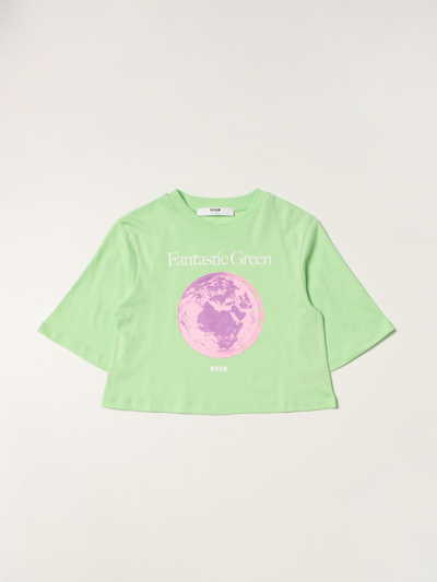Msgm Kids' Fantastic Green T-shirt