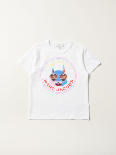 Little Marc Jacobs Kids' T-shirt With Graphic Print In White