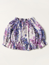 Dolce & Gabbana Poplin Midi Skirt With Wisteria Print In Wisteria