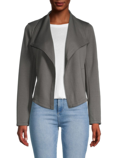 Max Studio Women's Scuba Knit Draped Open-front Jacket In Army