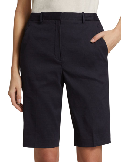 Theory Women's Easy Linen-blend Bermuda Shorts In Concord