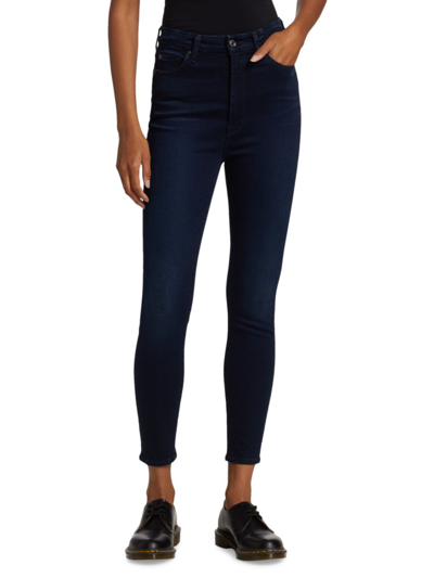 7 For All Mankind Women's Aubrey High-rise Skinny Jeans In Dark Wash Blue