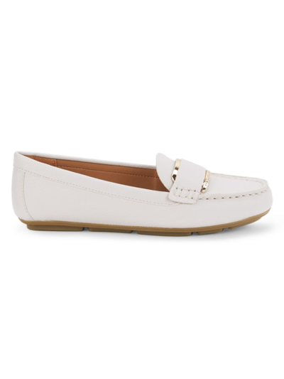 Calvin Klein Women's Faux Leather Driving Mocassins In White | ModeSens