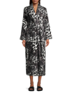 Natori Women's Chestnut Printed Plush Robe In Black White Print