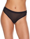 Dkny Sheer Stripe Thong Dk8621 In Black