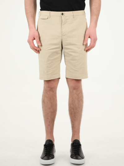 Pt01 Beige Cotton Bermuda Shorts - Atterley