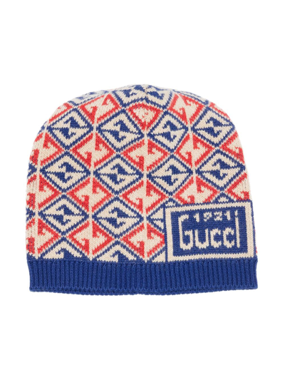 Gucci Babies' G Rhombus Jacquard Beanie In Multi