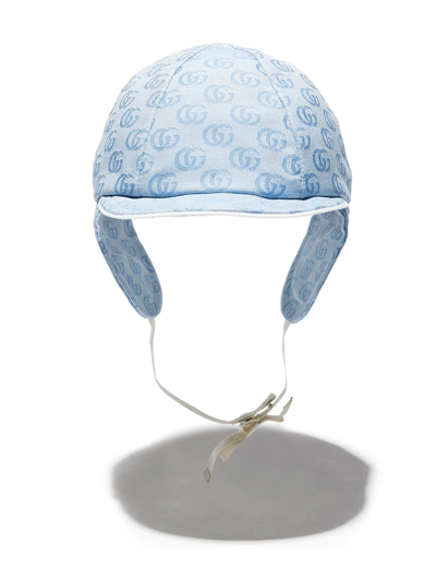 Gucci Babies' Interlocking G Deerstalker Hat In Blue