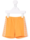 Fendi Ff-logo Print Track Shorts In Orange