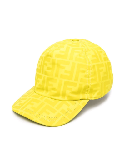 Fendi Kids' Curved-peak Baseball Cap In Yellow