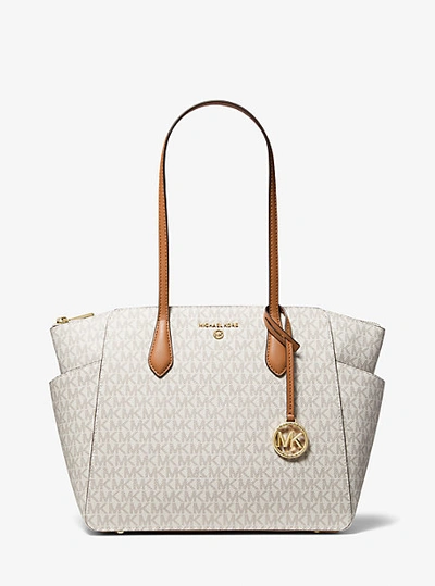 Michael Kors Marilyn Medium Logo Tote Bag In Natural