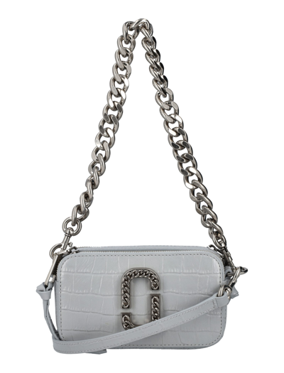 Marc Jacobs Croc Embossed Snapshot In Quarry White | ModeSens