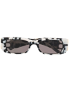 Balenciaga Dynasty Rect Rectangular-frame Sunglasses In Blk/wht