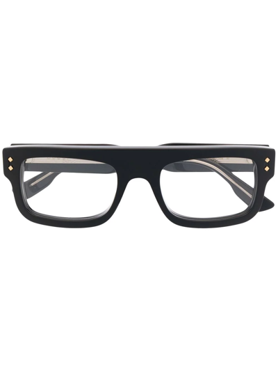 Gucci Chunky Square-frame Optical Glasses In 001 Black Black Transparent
