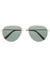 Cartier Santos De  Pilot-frame Sunglasses In Gold