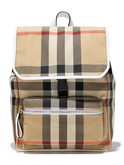 Burberry Kids' Vintage Check Printed Backpack In Neutrals
