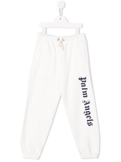 Palm Angels Kids' Logo-print Track Pants In White