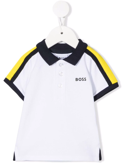Bosswear Kids' Logo-print Polo Shirt In White