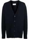 Maison Margiela V-neck Cashmere Cardigan With Button-down Front In Blue