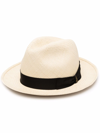 Borsalino Bow Detail Woven Don Hat In Beige