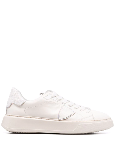 Philippe Model Temple Monochrome Low-top Sneakers In White