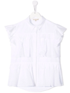 ELIE SAAB JUNIOR TEEN RUFFLED-TRIM SLEEVELESS SHIRT