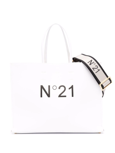 N°21 Logo-print Tote Bag In White