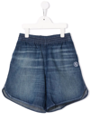 Château Lafleur-gazin Embroidered Logo Denim Shorts In Blue