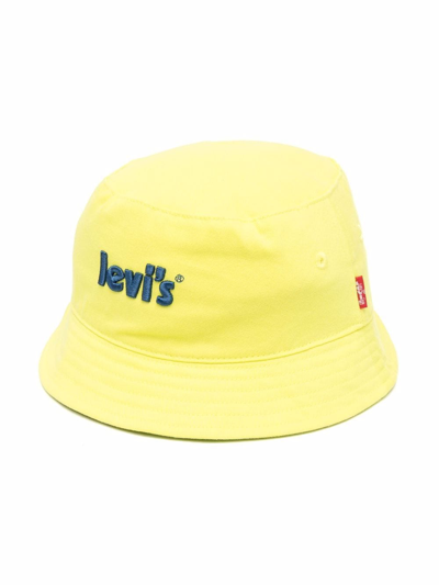 Levi's Kids' Embroidered Logo Bucket Hat In Yellow