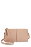 Frame Les Second Leather Wallet Crossbody Bag In Soft Pink