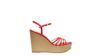 Stuart Weitzman Soiree Strappy Wedge Sandal High Heel Sandals In Coral