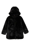 Save The Duck Flora Reversible Hooded Faux Fur Recycled Jacket In Black