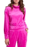 1.state Turtleneck Velour Top In Party Pink
